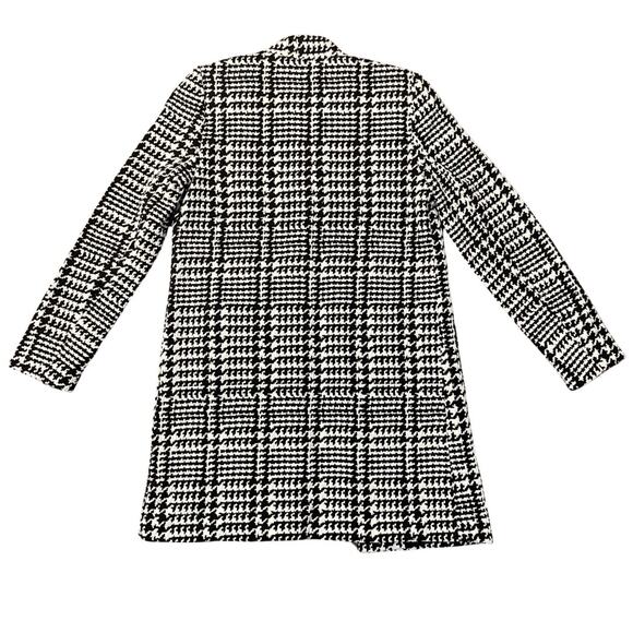 Carolina Belle Long Coat Plaid Houndstooth Classic Women's sz S White Black - Picture 7 of 12